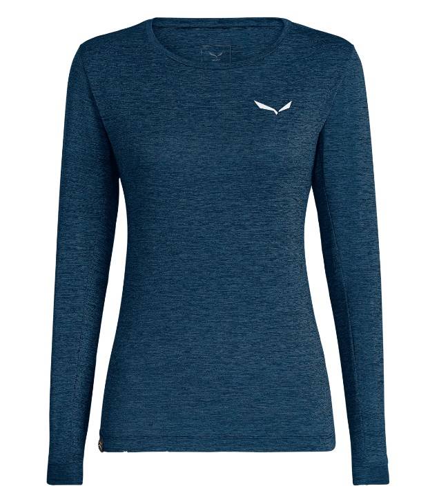 SALEWA PUEZ MELANGE DRY CAMISETA MANGA LARGA VINO MUJER AZUL MARINO