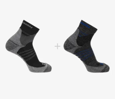 SALOMON X ULTRA ACCESS QUARTER 2-PACK CALCETINES ANTHRACITE BLACK