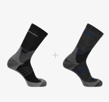 SALOMON X ULTRA ACCESS CREW 2-PACK CALCETINES ANTHRACITE BLACK