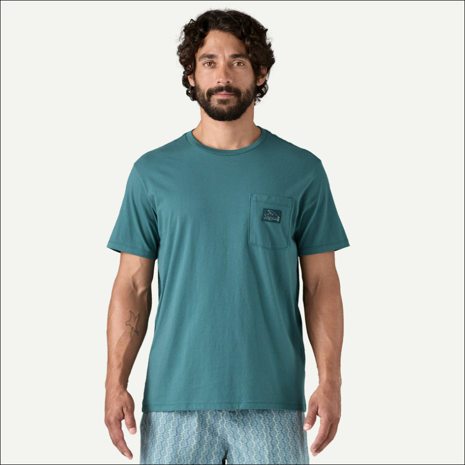PATAGONIA CAMISETA FLIYING FISH TIDES - ORGANIC POCKET HOMBRE WETLAND BLUE