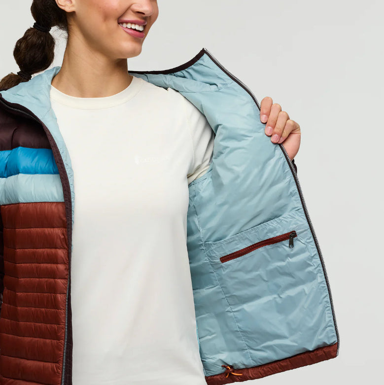 COTOPAXI PLUMAS FUEGO DOWN HOODED MUJER COFFEE