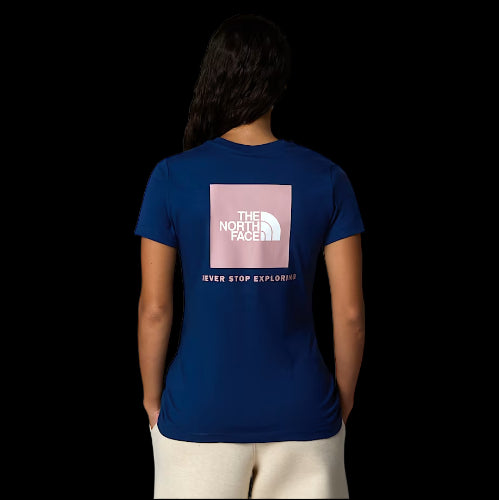 THE NORTH FACE CAMISETA BOX NSE MUJER ESTATE BLUE METAL PINK