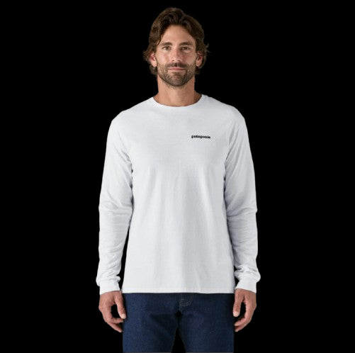 PATAGONIA CAMISETA MANGA LARGA P6 LOGO RESPONSIBILI HOMBRE WHITE