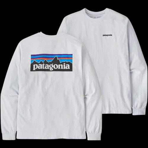 PATAGONIA CAMISETA MANGA LARGA P6 LOGO RESPONSIBILI HOMBRE WHITE