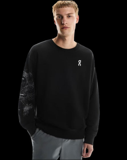 ON RUNNING SUDADERA CLUB CREW GRAPHICS HOMBRE BLACK