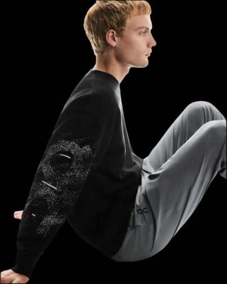 ON RUNNING SUDADERA CLUB CREW GRAPHICS HOMBRE BLACK