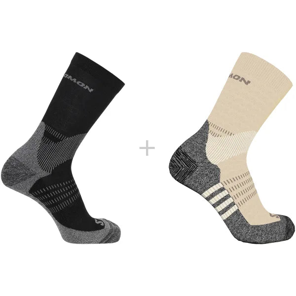 SALOMON X ULTRA ACCESS CREW 2-PACK SAND BLACK