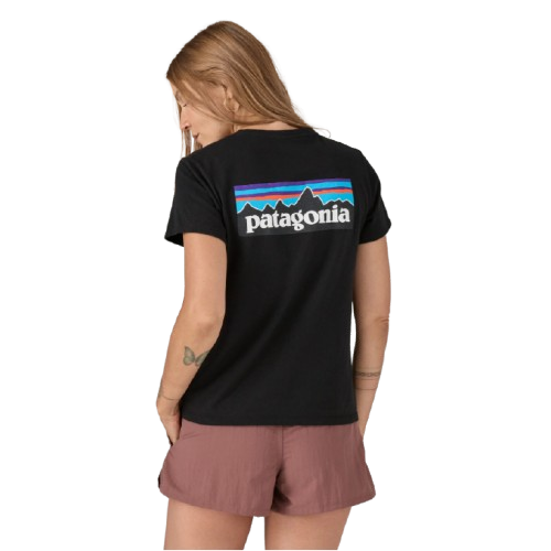PATAGONIA CAMISETA P6 LOGO RESPONSIBILI MUJER BLACK