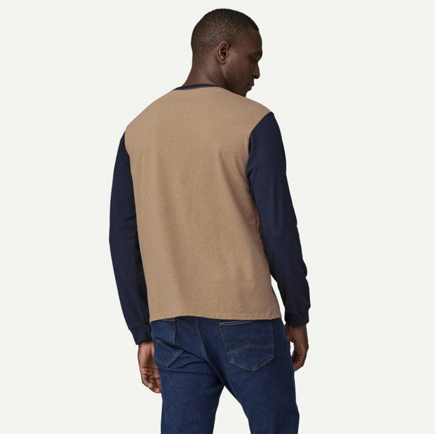 PATAGONIA CAMISETA MANGA LARGA SHOP STICKER POCKET RESPONSIBILI HOMBRE GRAYLING BROWN