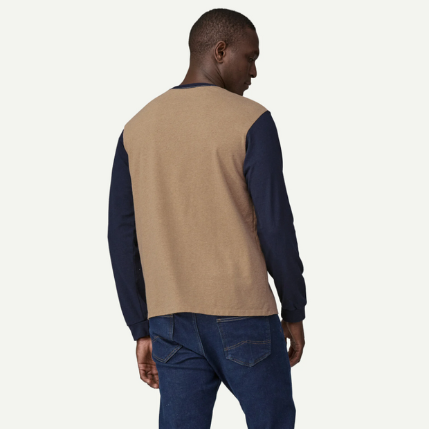 PATAGONIA CAMISETA MANGA LARGA SHOP STICKER POCKET RESPONSIBILI HOMBRE GRAYLING BROWN