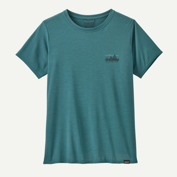 PATAGONIA CAMISETA CAP COOL DAILY GRAPHIC MUJER ´73 SKYLINE WETLAND BLUE