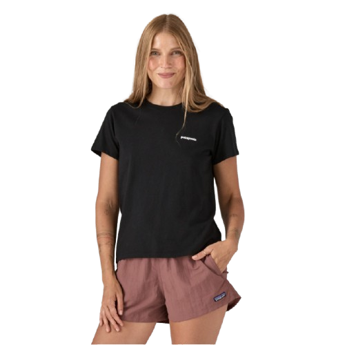 PATAGONIA CAMISETA P6 LOGO RESPONSIBILI MUJER BLACK