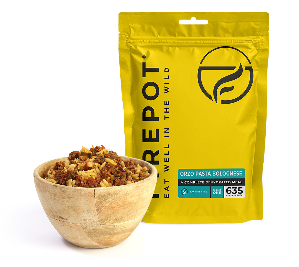 Firepot Orzo Pasta Bolognesa comida deshidratada montaña