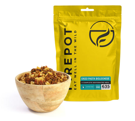 Firepot Orzo Pasta Bolognesa comida deshidratada montaña